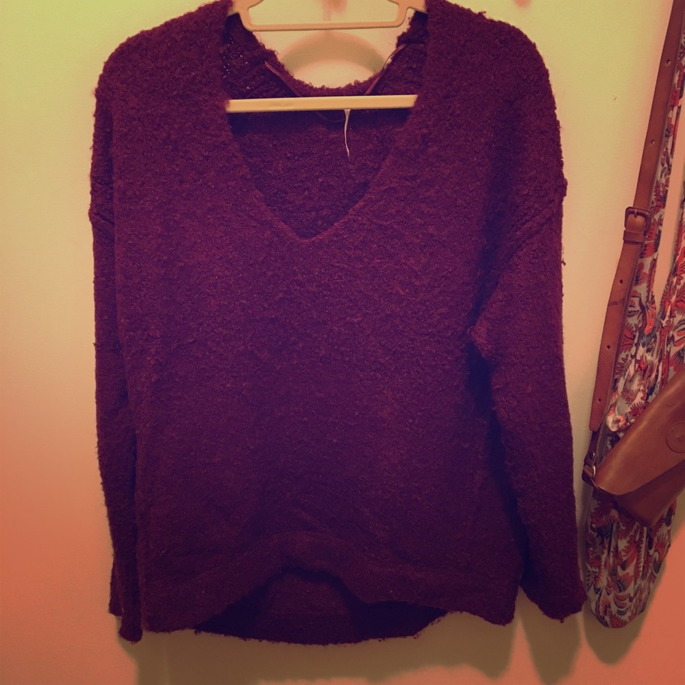 Maroon free people sweater